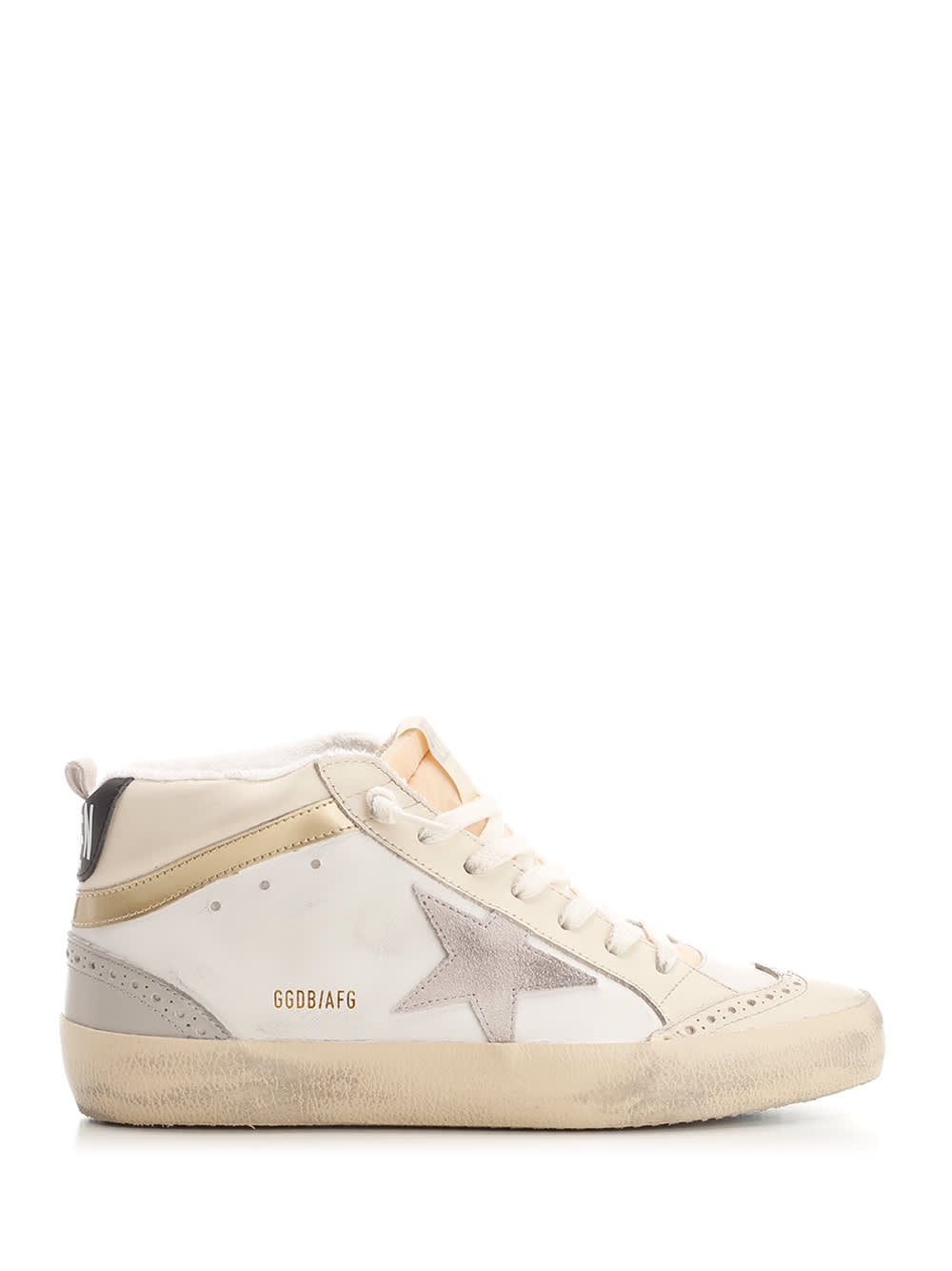 Golden Goose Midstar Sneaker In White/lilac/grey/gold