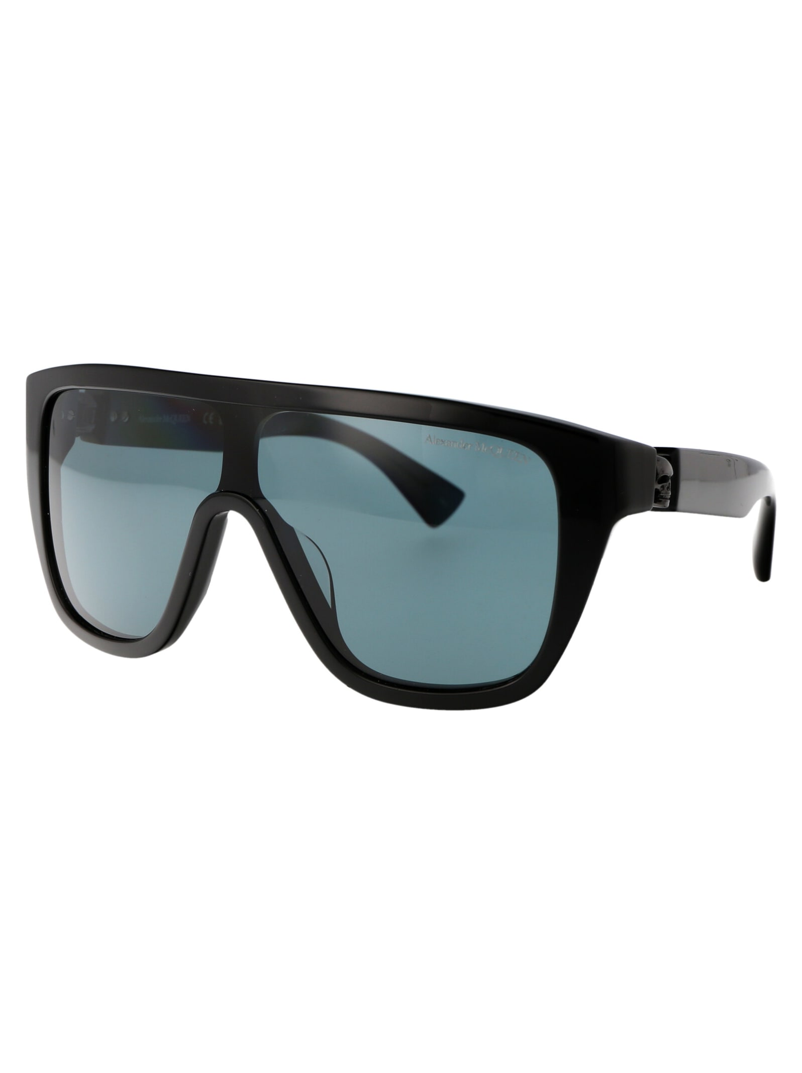 Shop Alexander Mcqueen Am0430s Sunglasses In 004 Black Black Green