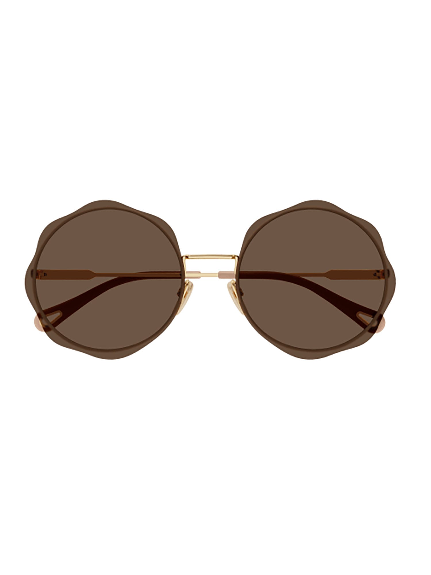 Chloé Ch0202s Sunglasses In Gold Gold Brown