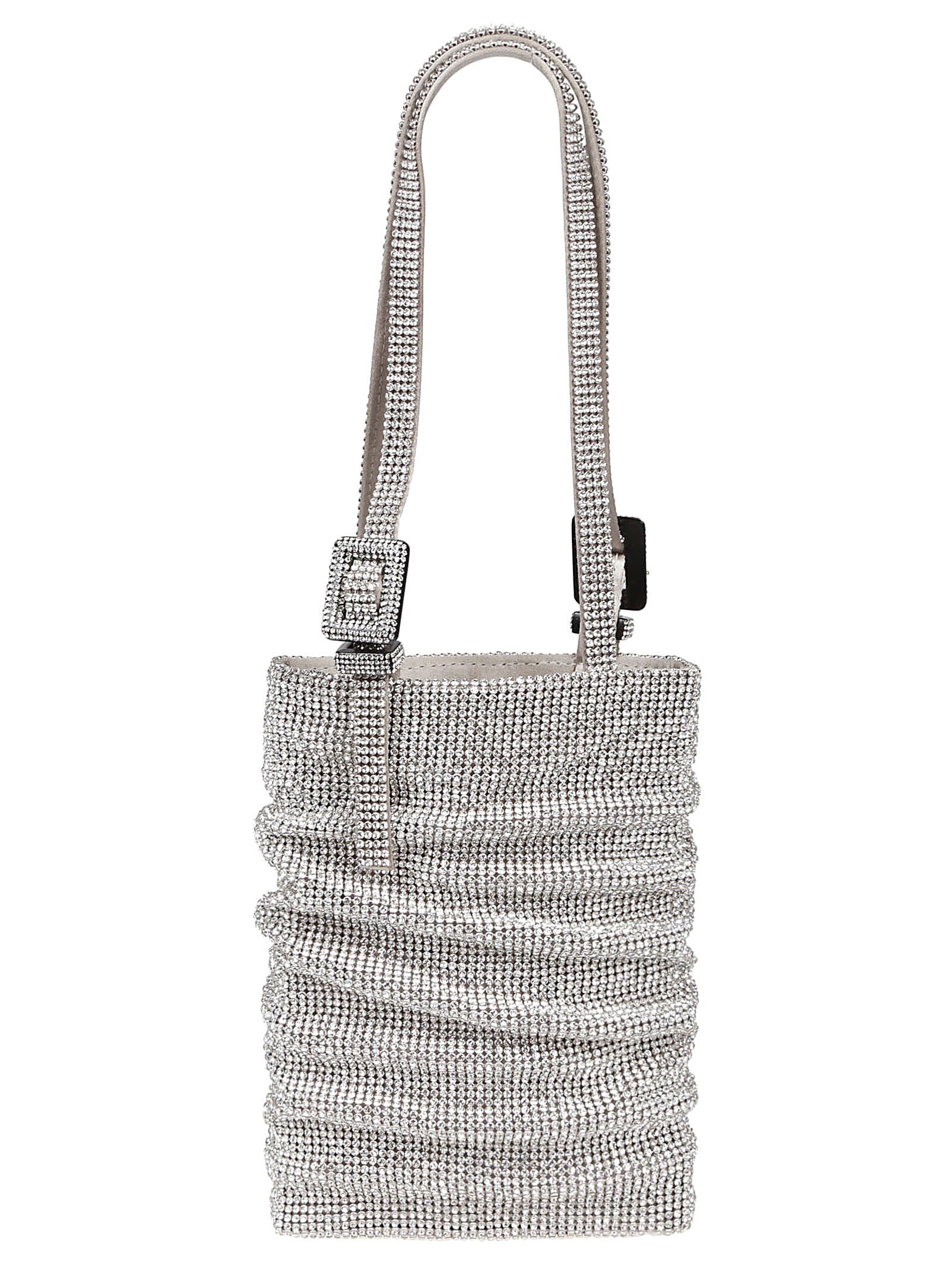 Shop Benedetta Bruzziches Lollo La Petit Bag In Crystal On Silver