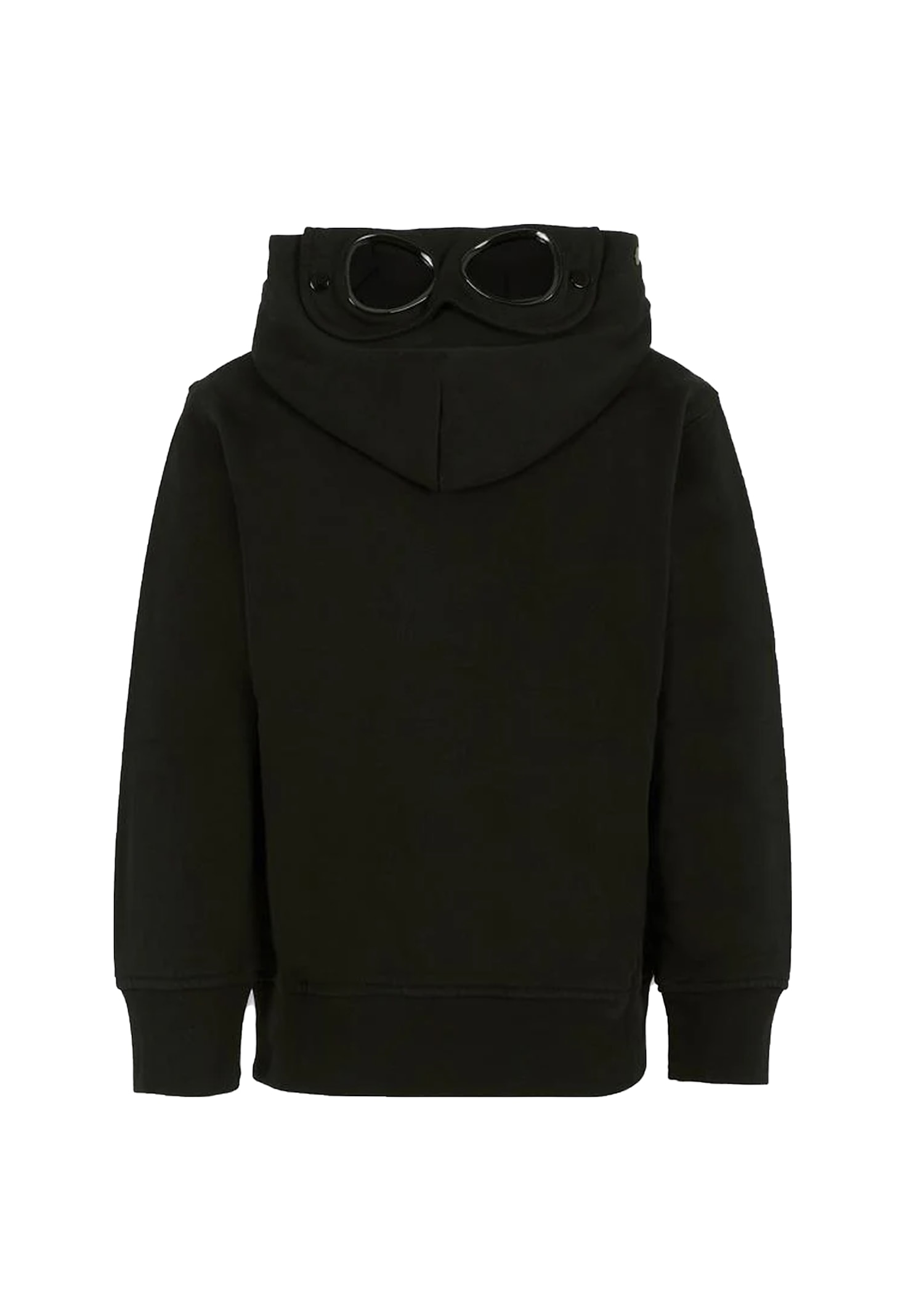 C.p. Company Undersixteen Black Sweatshirt For Boy With Lens In Black