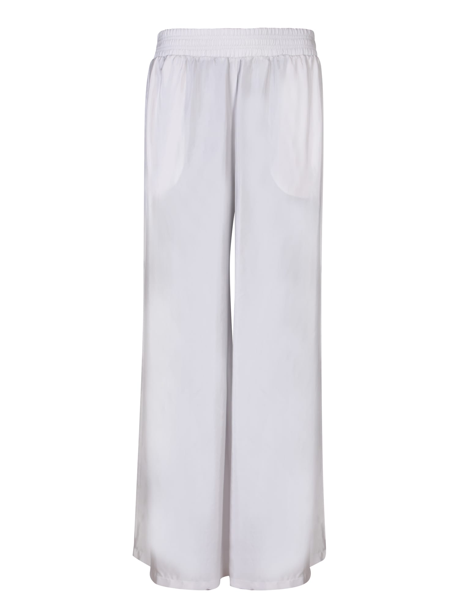 Shop Fabiana Filippi Pearl Wide Leg Cupro Trousers In Grey