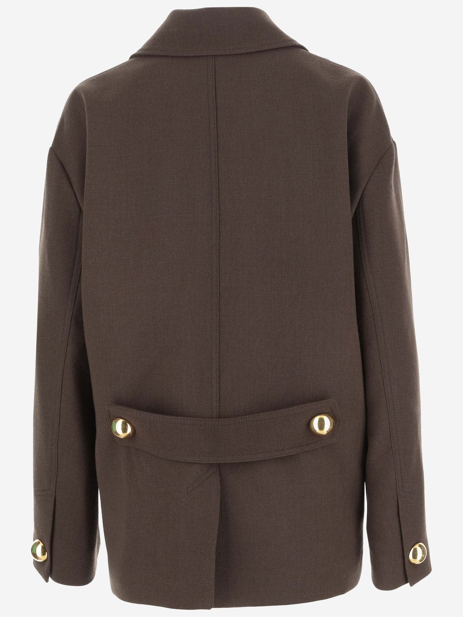 Shop Ami Alexandre Mattiussi Wool Jacket In Brown