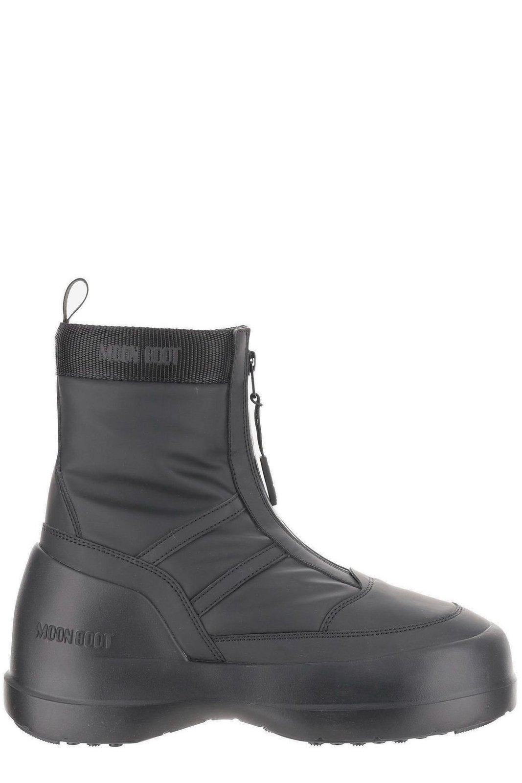 Shop Moon Boot Luna Round Toe Boots In Black