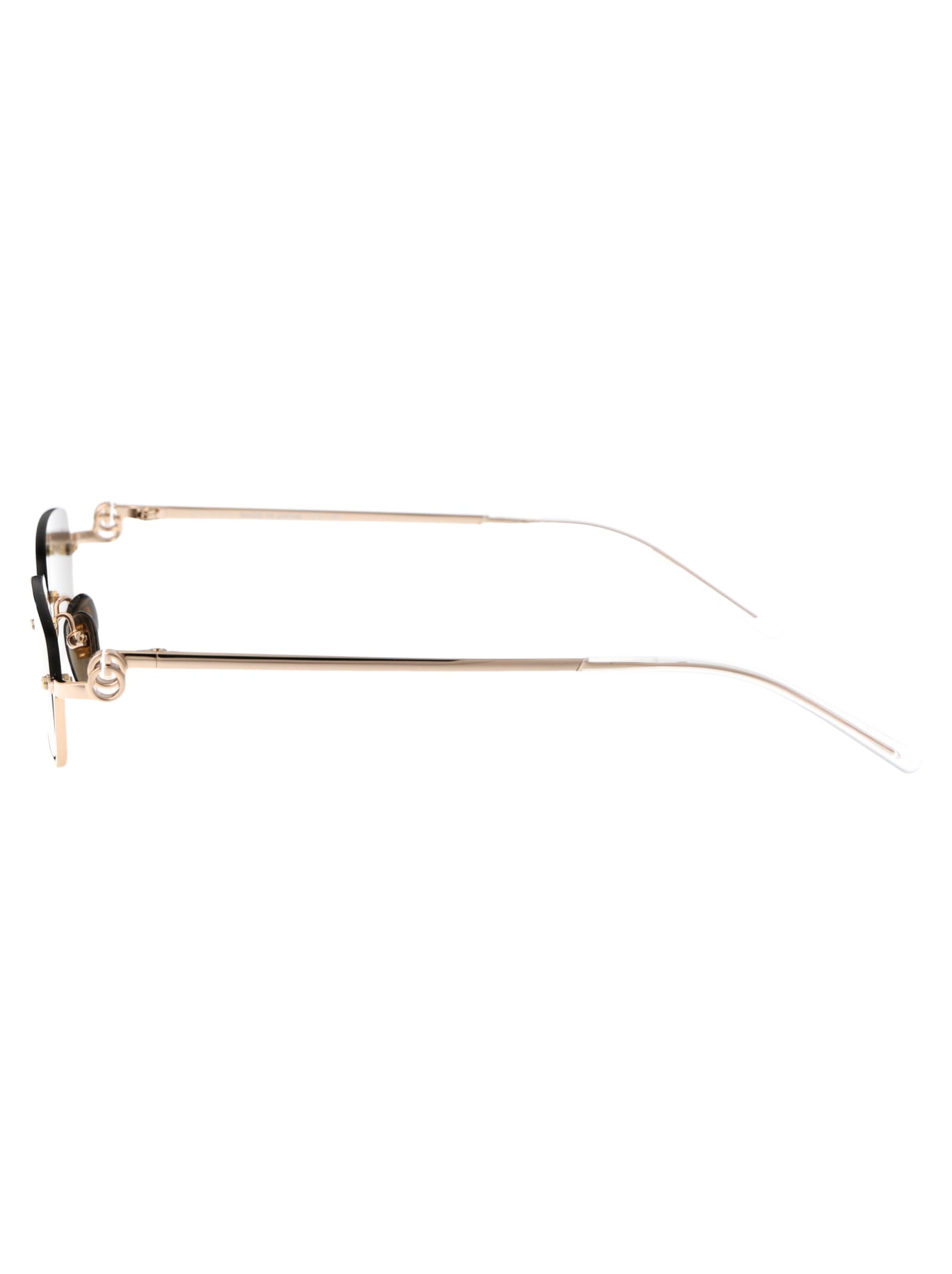Gucci Gold Gold Brown Acetate Sunglasses In Brown