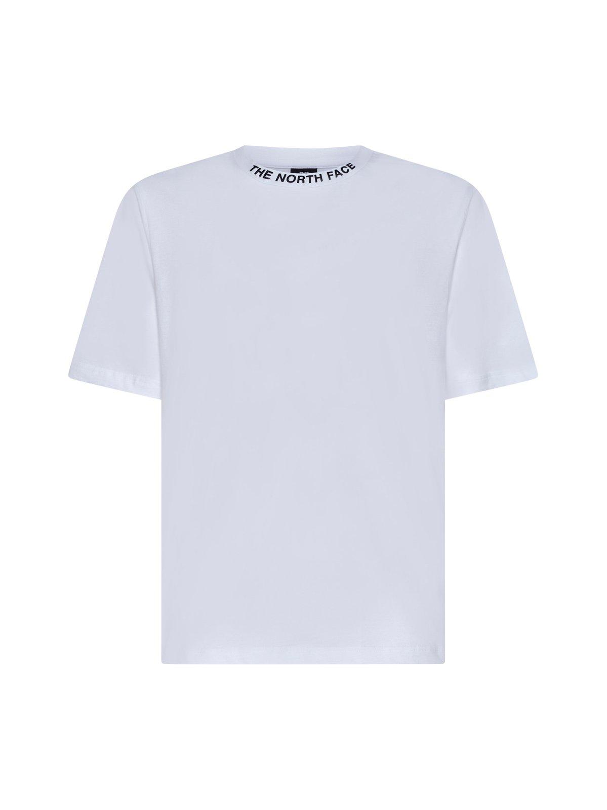 Shop The North Face Logo Printed Crewneck T-shirt In Bianco