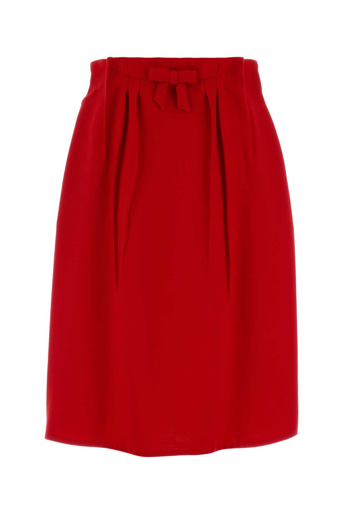 Prada Red Wool Skirt