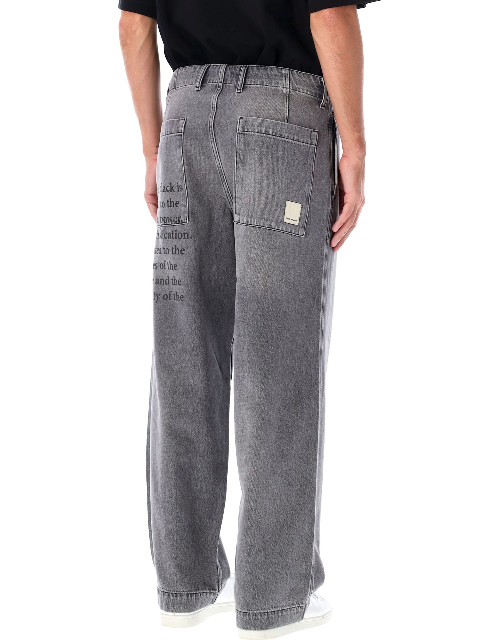 Shop Emporio Armani Wide-leg Jeans In 0006