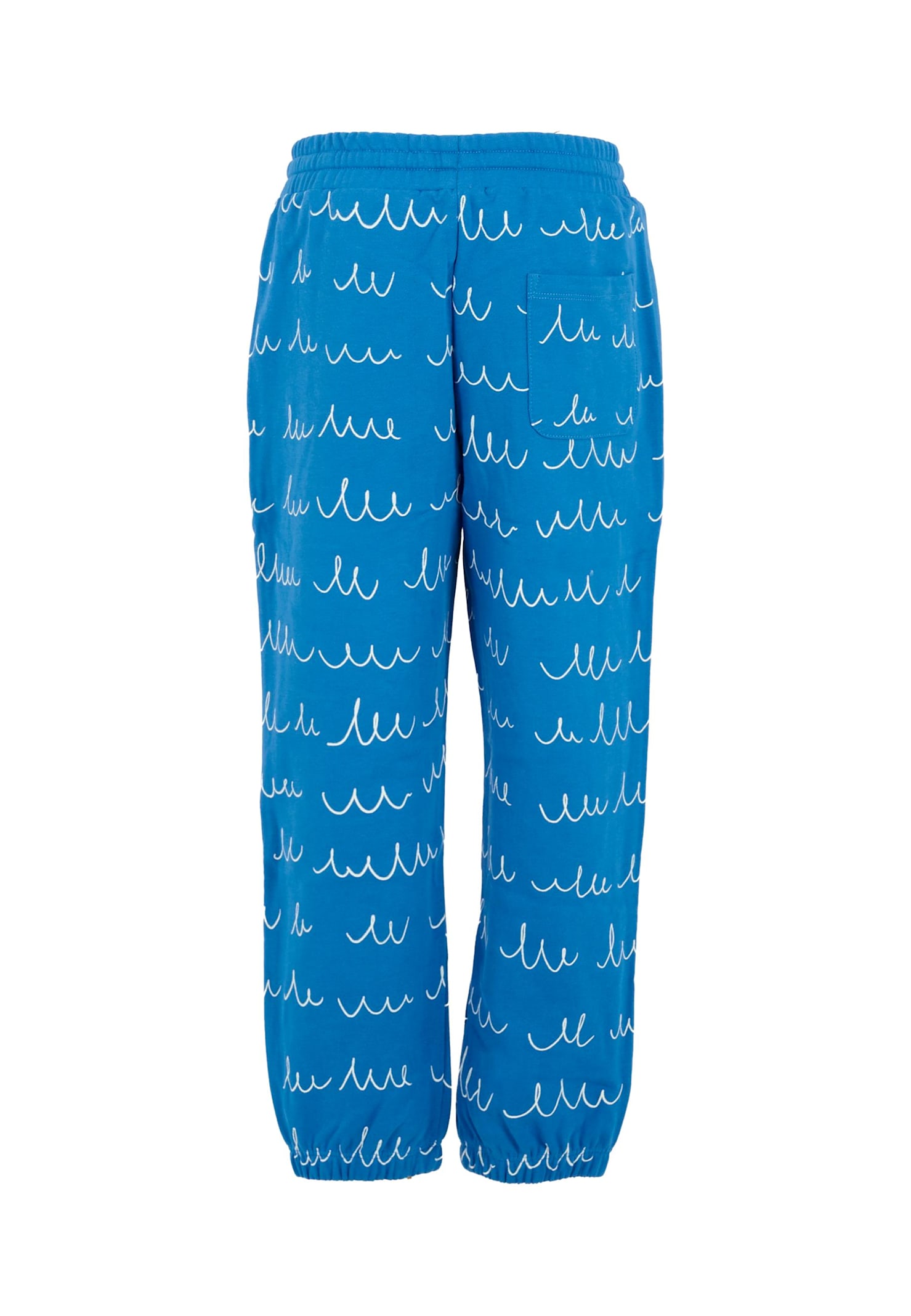 Stella Mccartney Wave-print Drawstring Trousers In Blue