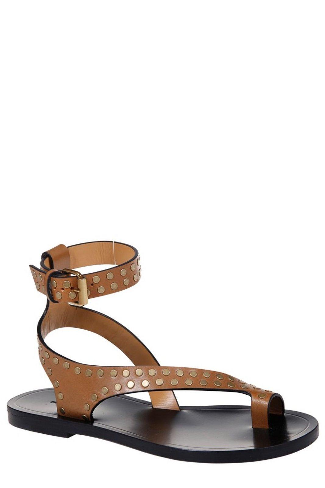 Shop Isabel Marant Jiona Stud-embellished Ankle Strapped Sandals