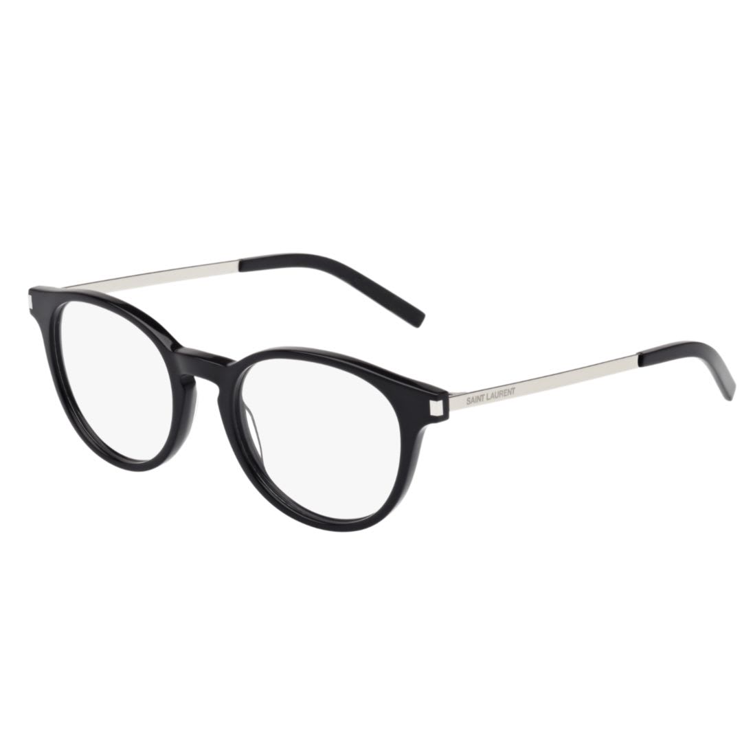 Saint Laurent Sl 25001 Black Silver Transpar In 001 Black Silver Transpar