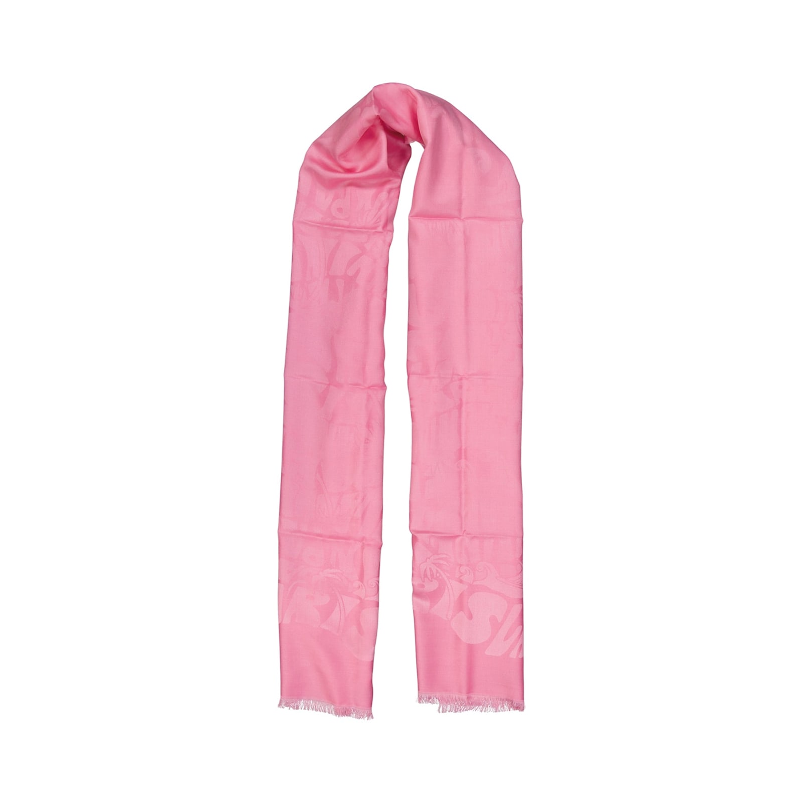 Shop Lanvin Silk And Wool Scarf In Pink