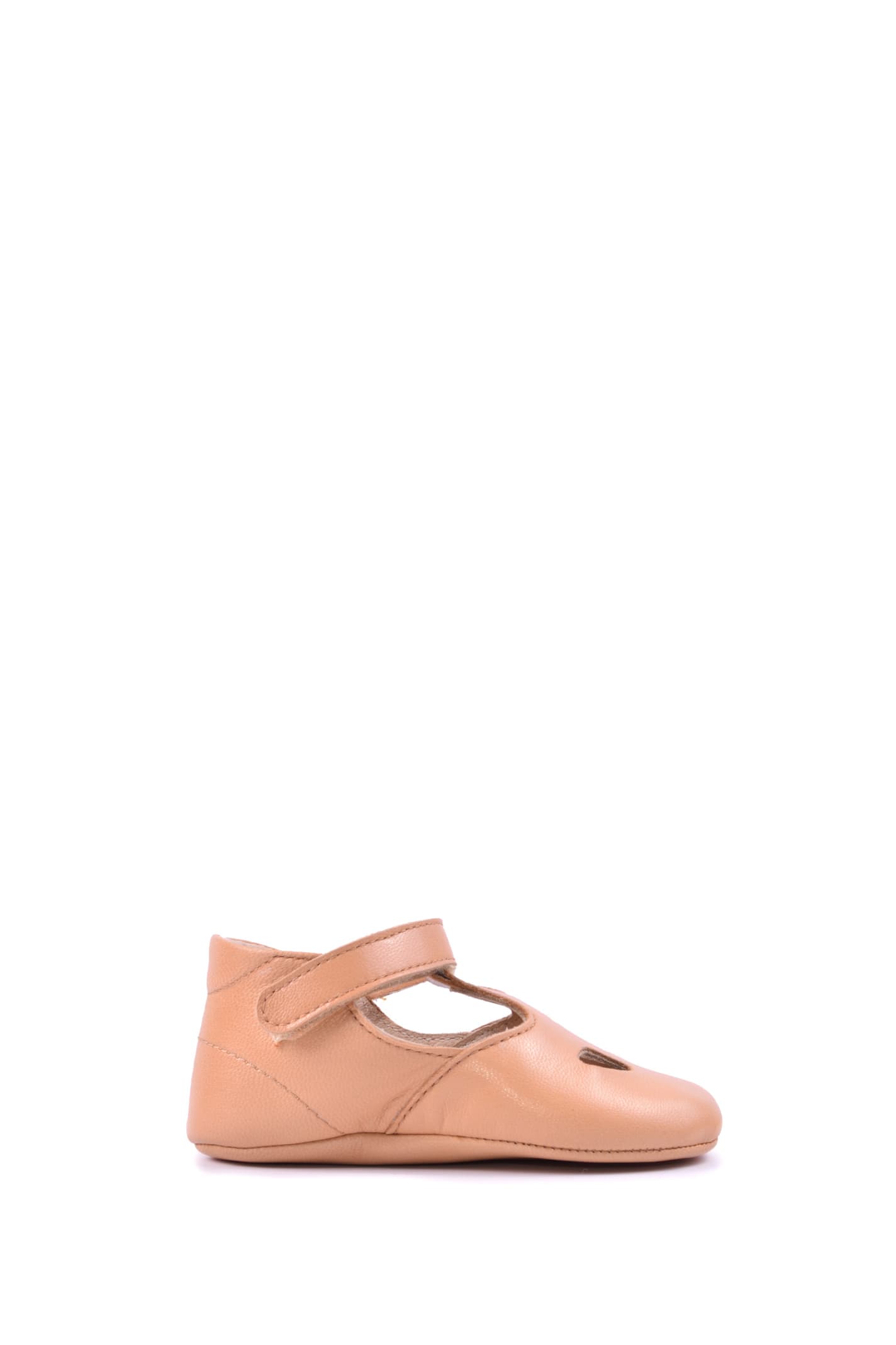 Gallucci Kids' Leather Shoes With Buckle In Beige