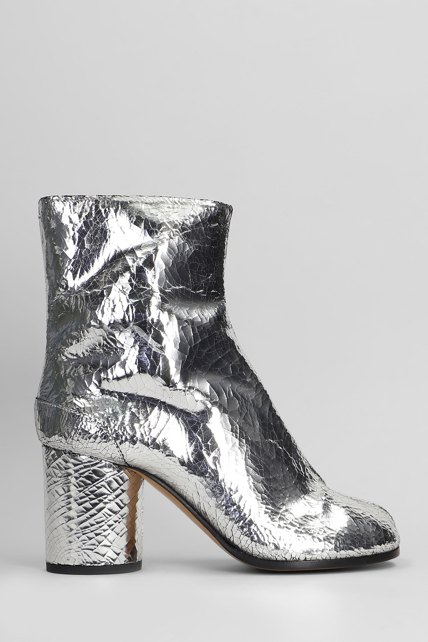 Maison Margiela Silver Tabi Broken Mirror Boots In Silver