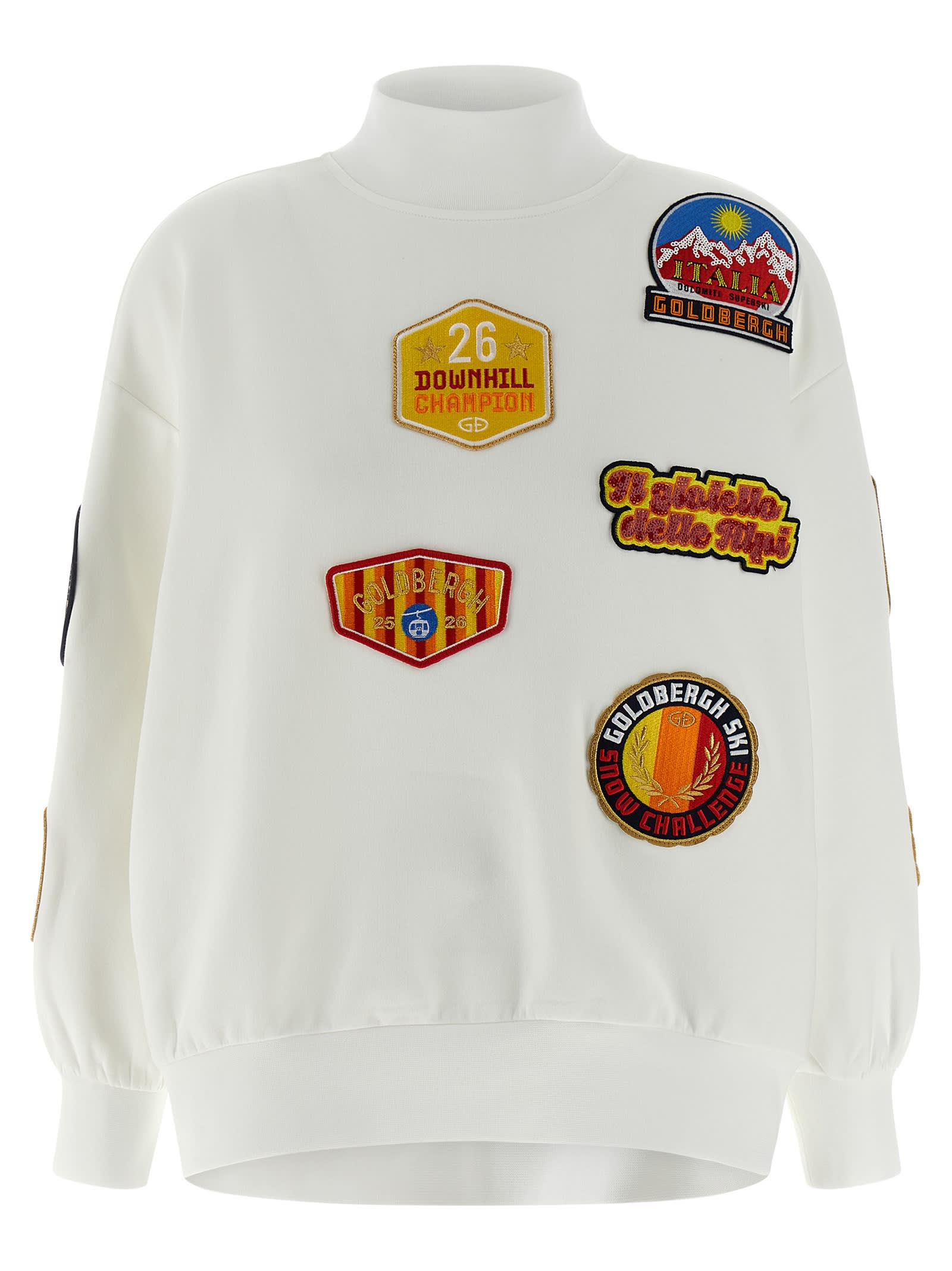 Goldbergh High Neck Sweatshirt Embroidered Patches In Multi