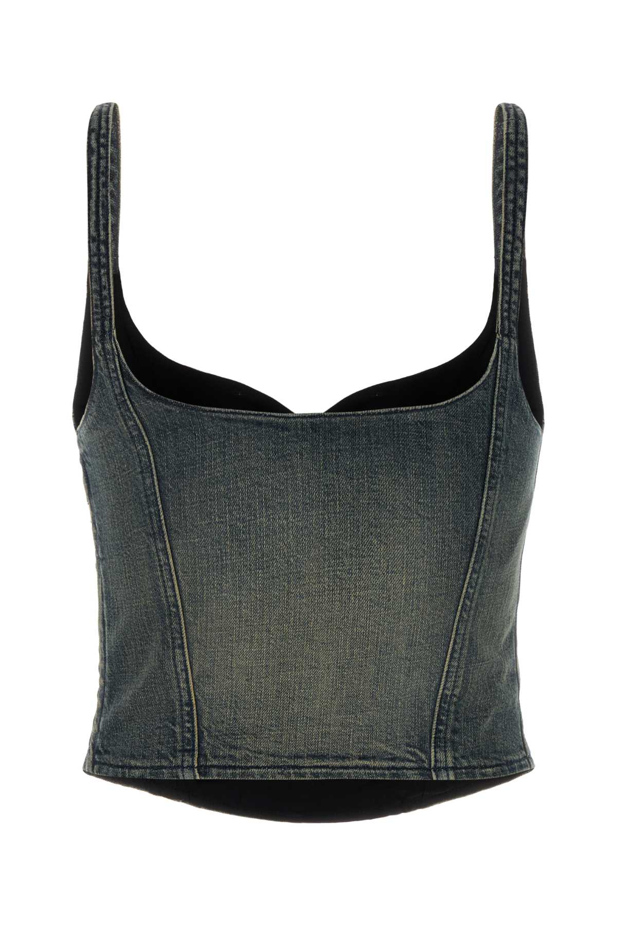 Balenciaga Cropped Sleeveless Top Scoop Neck In Green