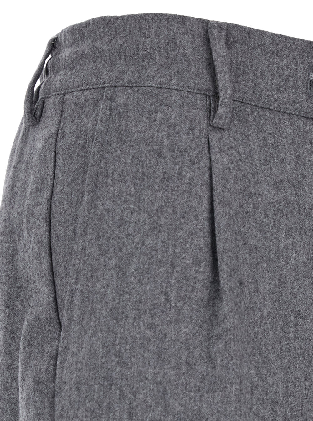 Shop Eleventy Grey Joggers Pants With Drawstring In Wool And Cashmere Man