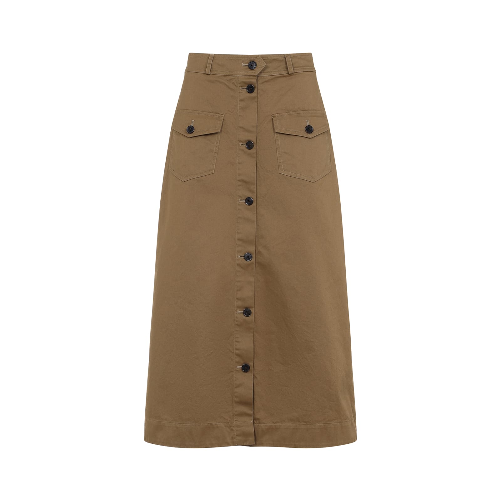 Saint Laurent Midi Skirt In Chatain