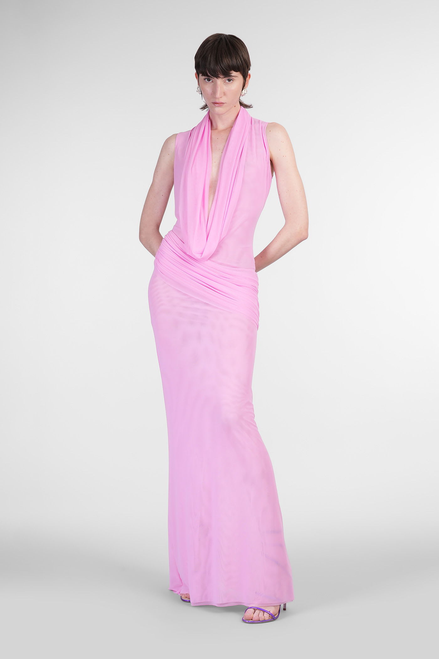 David Koma Semi-sheer Gown In Pink