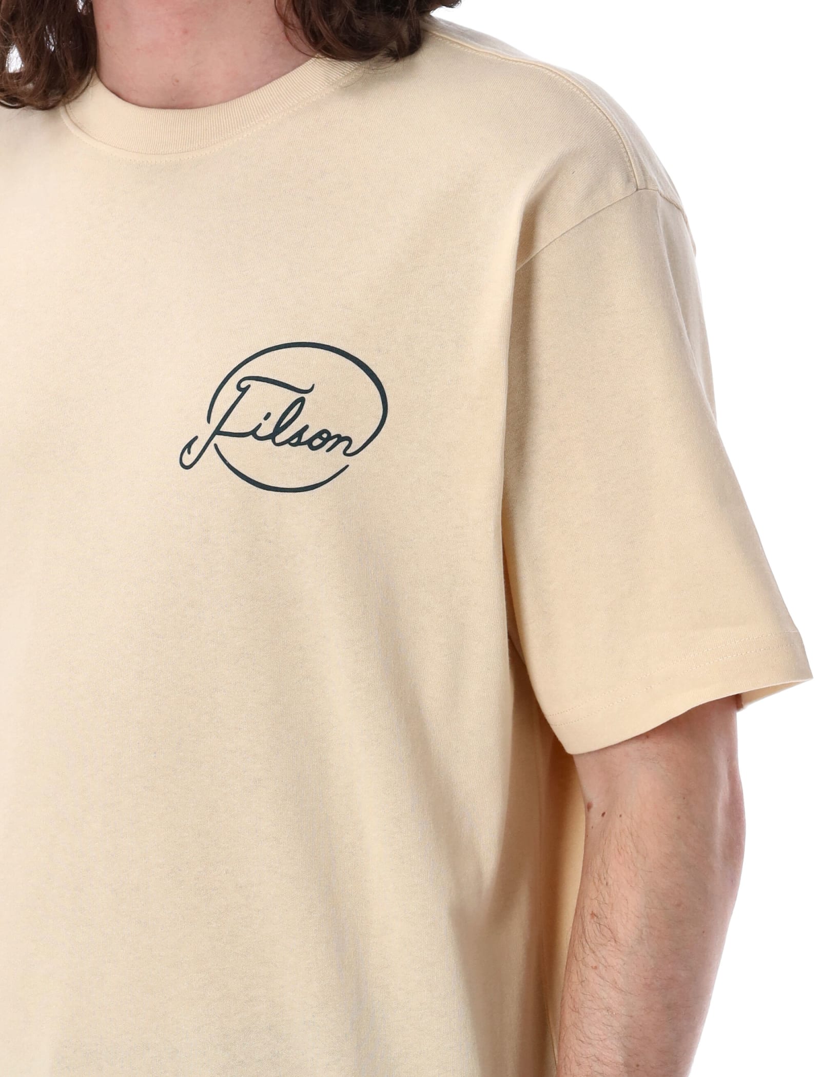 Shop Filson Pioneer Graphic T-shirt In Stone