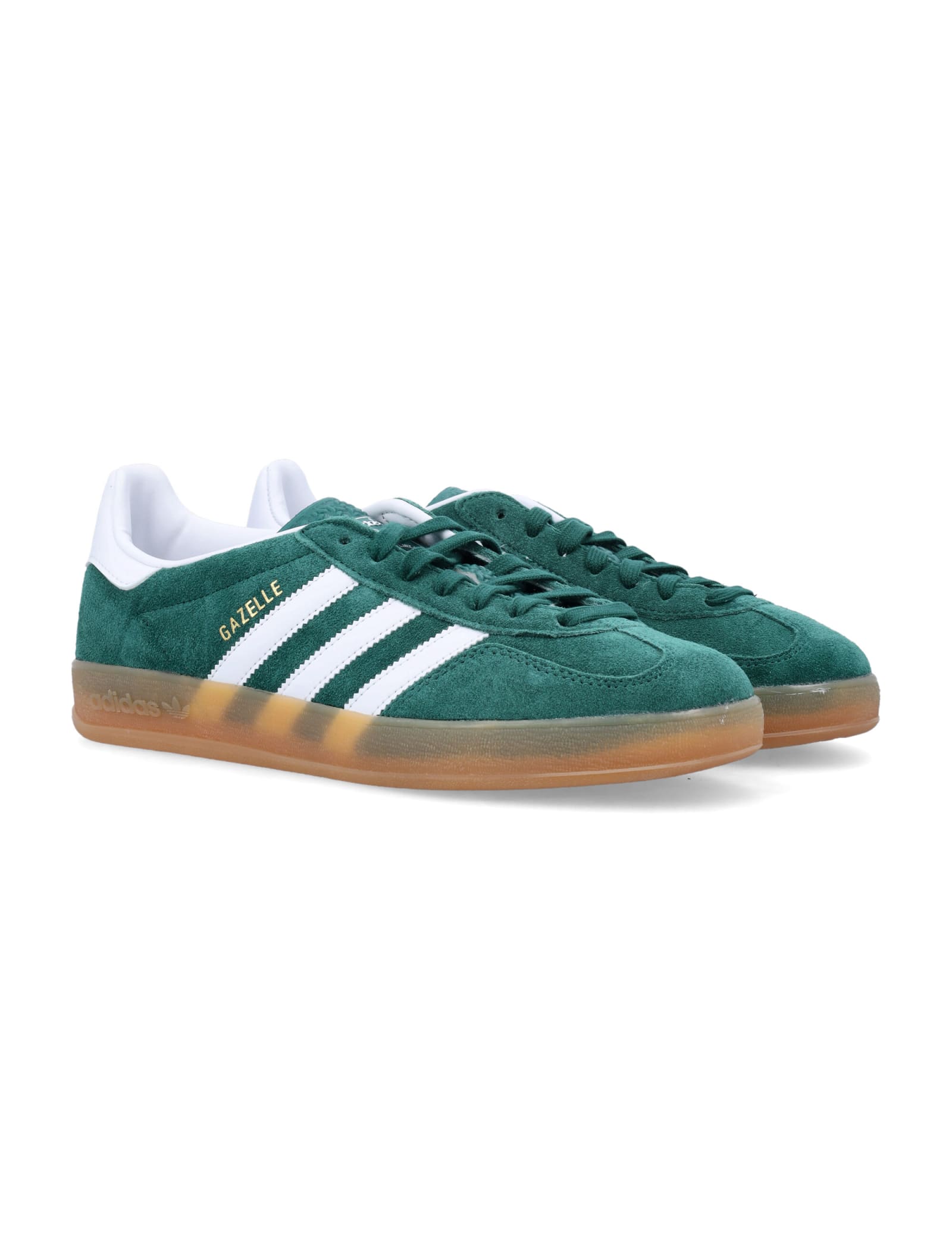 Adidas Originals Gazelle Indoor Sneakers In Collgreen Ftwwht Gum