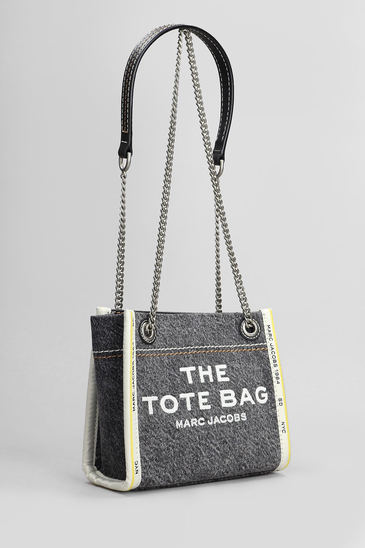 Shop Marc Jacobs The Crossbody Tote Tote In Black Denim