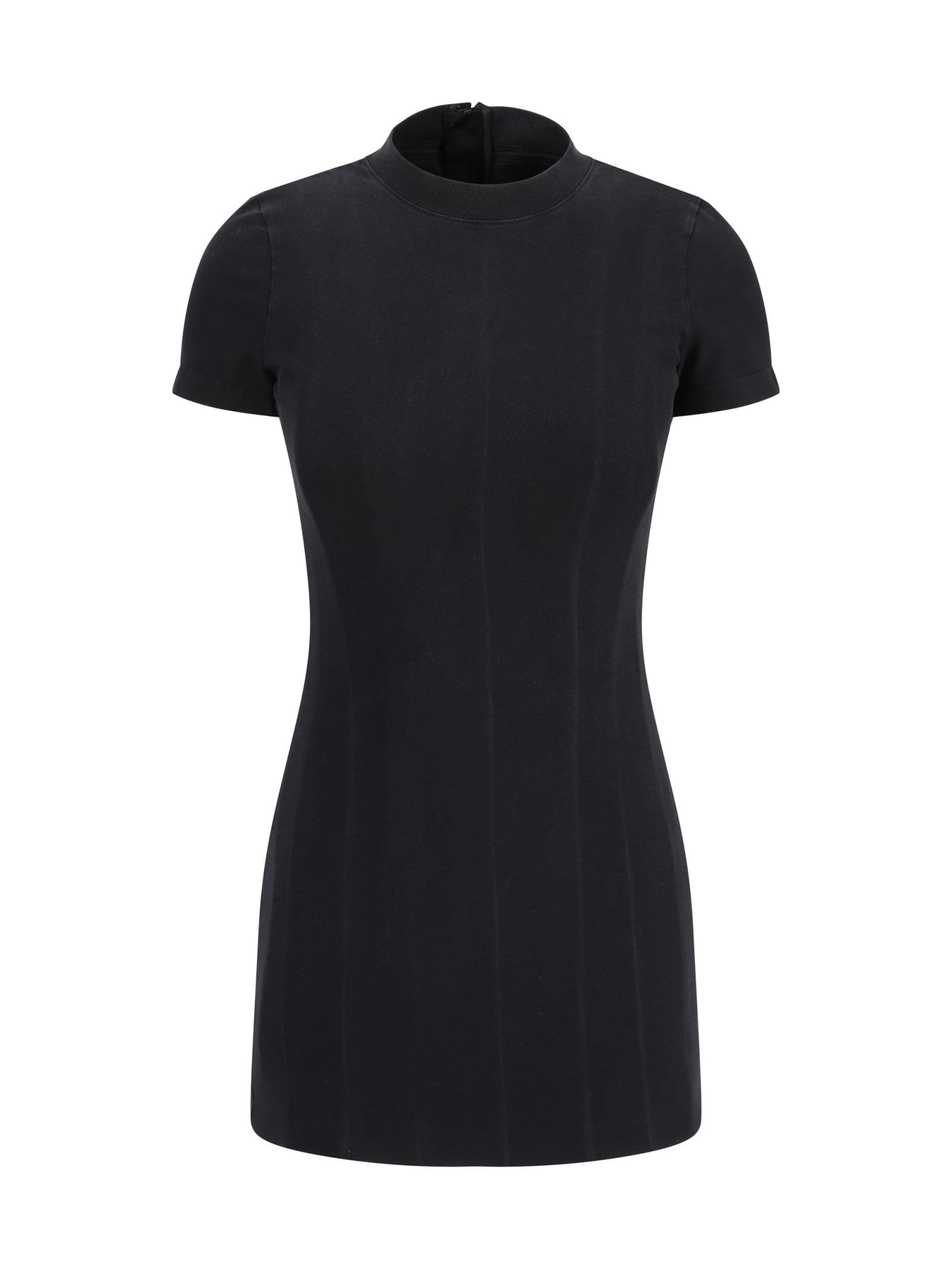 Shop Balenciaga T-shirt Dress In Washed Black