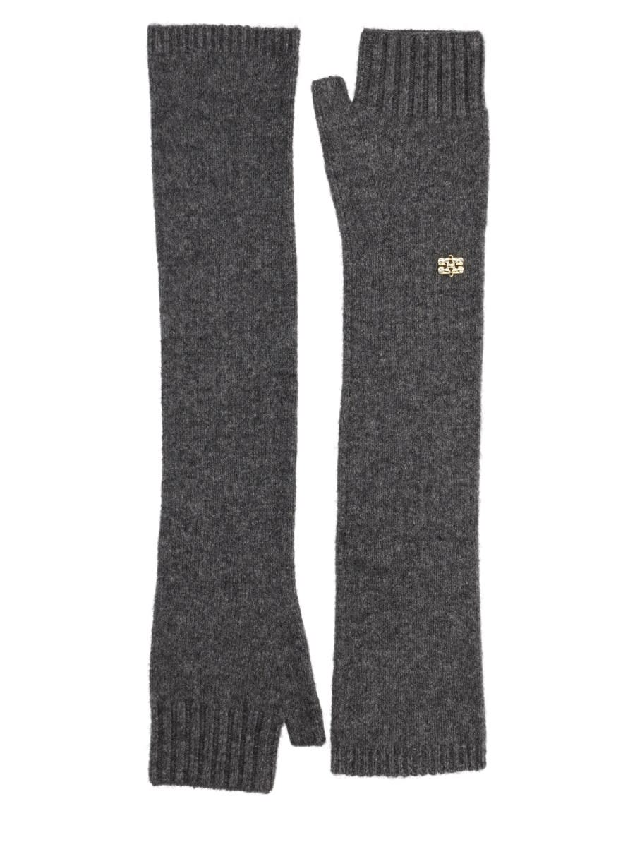 Ganni Wool Gloves. In Black
