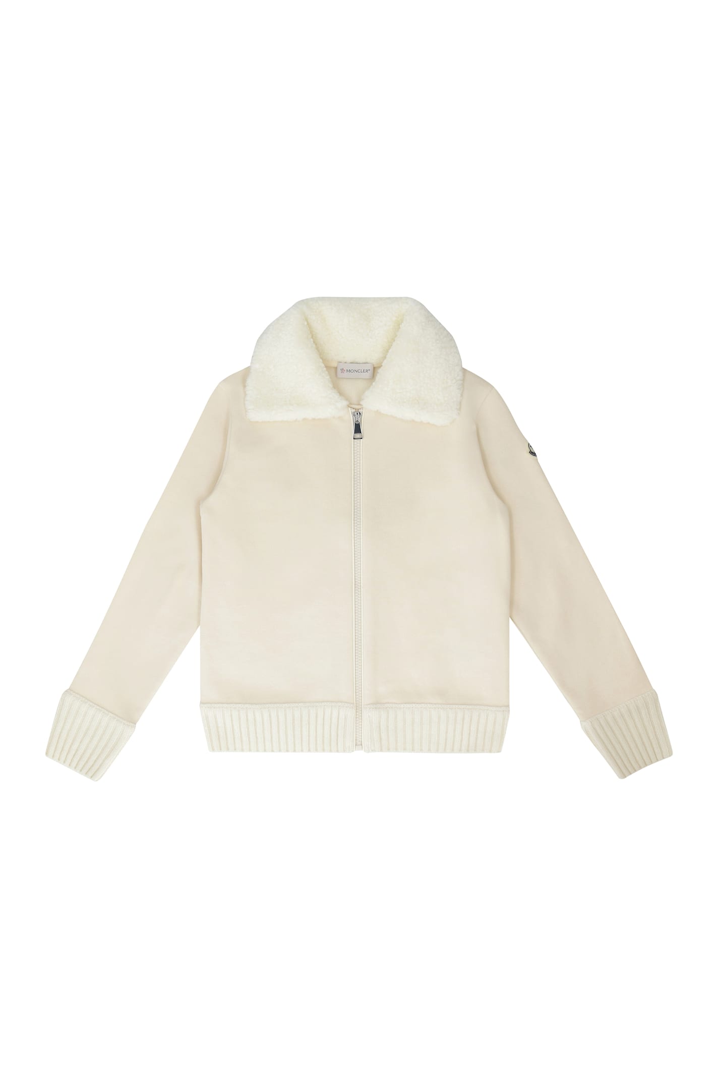 Moncler Full Zip Hoodie In Panna