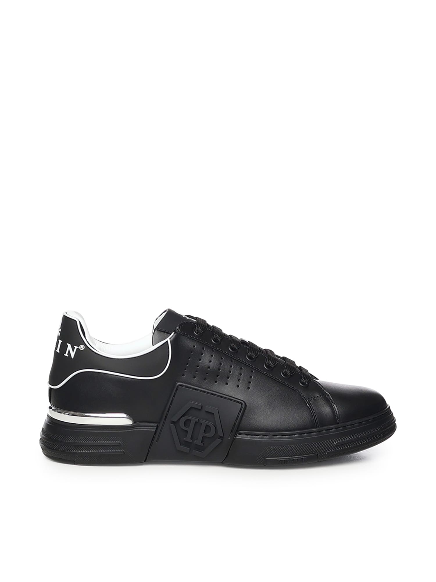 Philipp Plein Low Top Hexagon Sneakers In Black