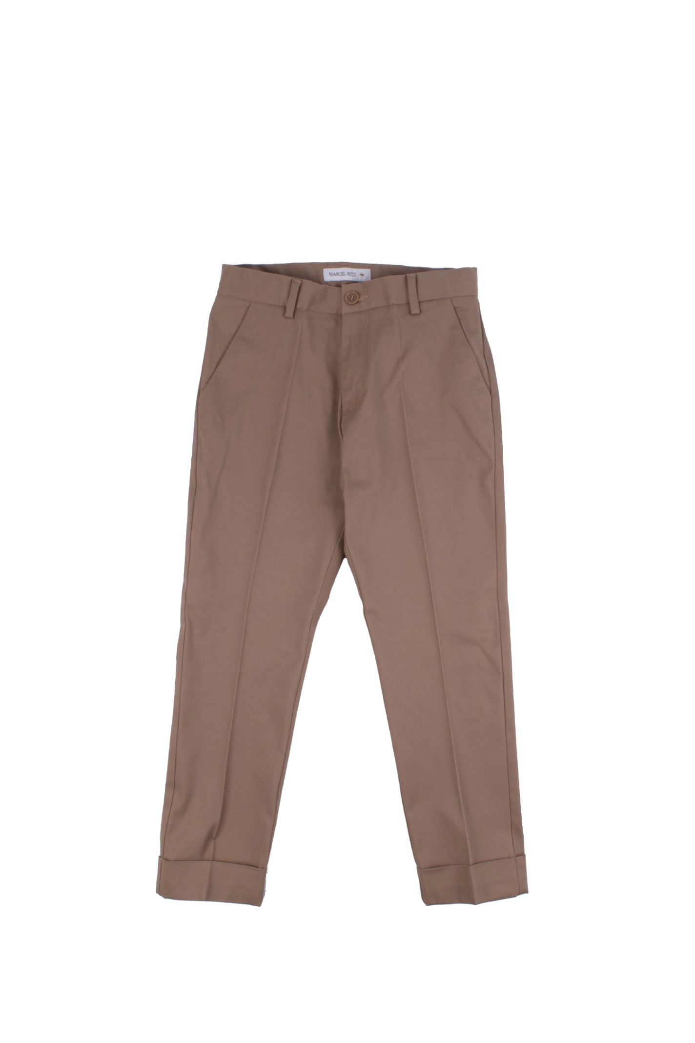 Shop Manuel Ritz Cotton Pants In Brown