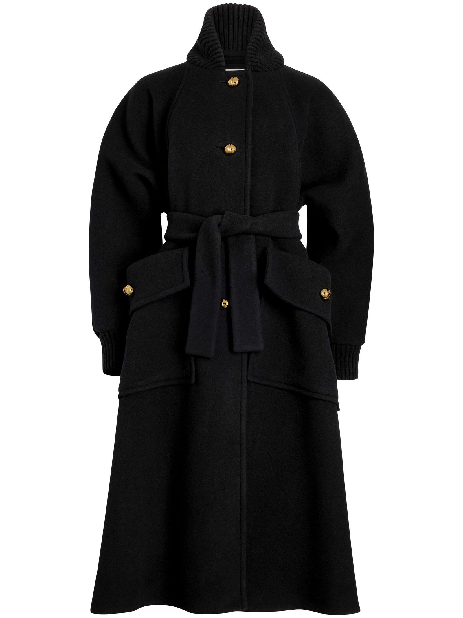 Black Wool And Cashmere Blend Coat