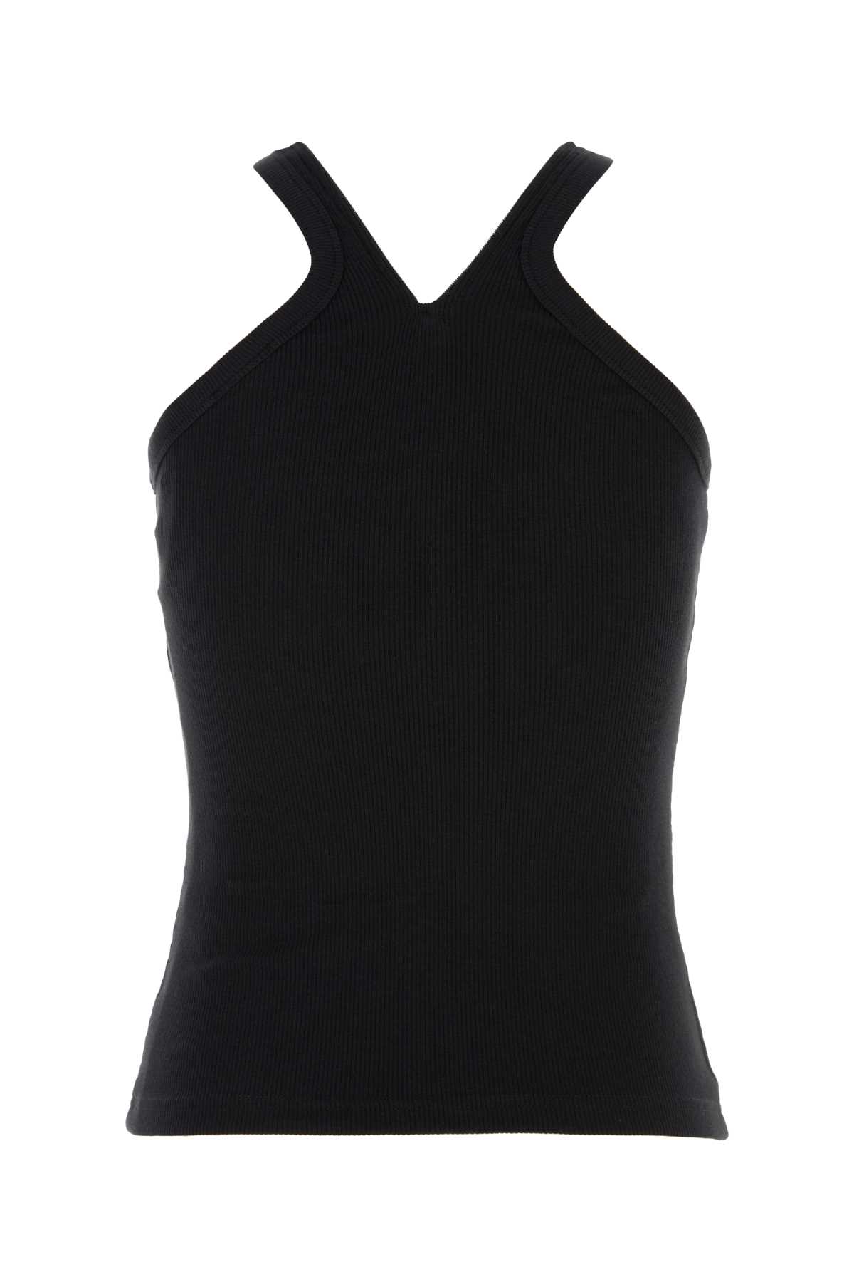 Shop Courrèges Black Stretch Cotton Tank Top