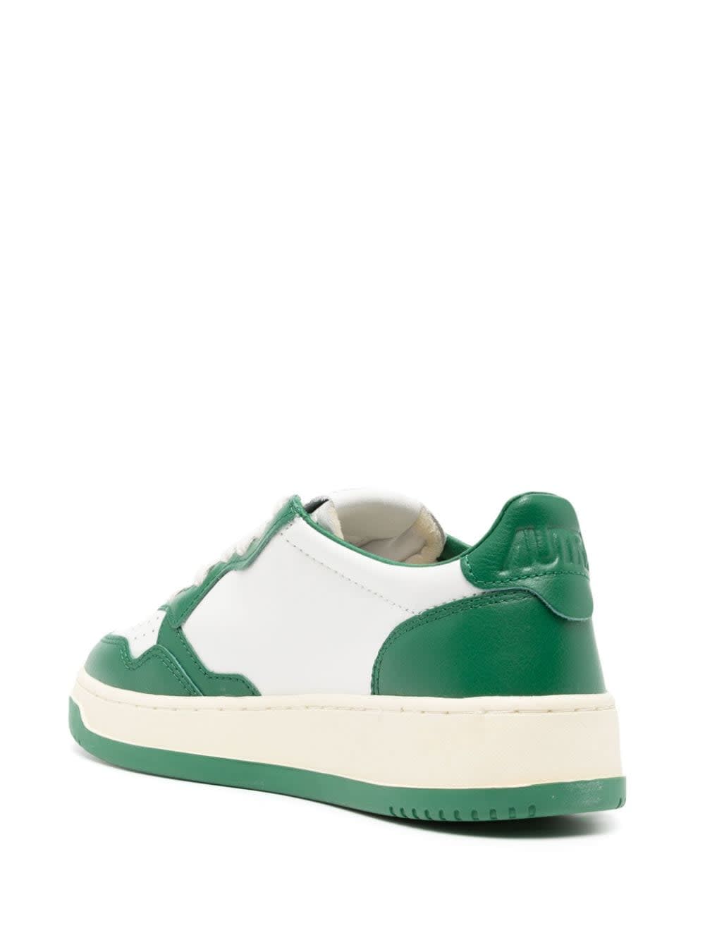Autry Low Top Panelled Sneakers With Flatform Sole In Green