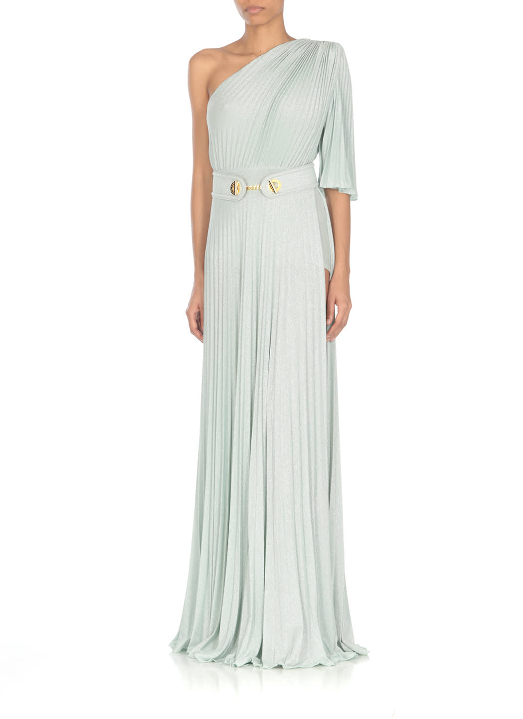 ELISABETTA FRANCHI LONG AQUA GREEN DRESS