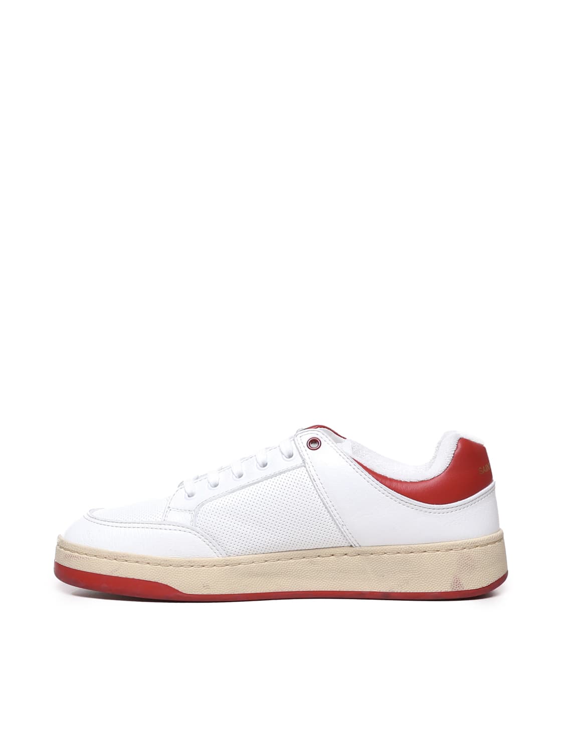 Shop Saint Laurent Sneakers Sl/61 In Calfskin In White, Red