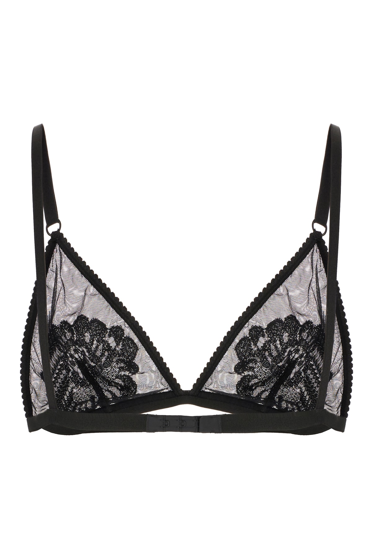 Shop Dolce & Gabbana Black Stretch Nylon Blend Triangle Bra In Nero