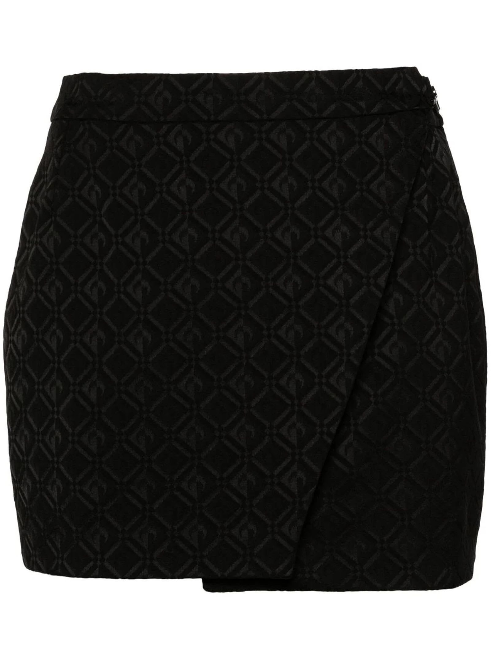 Shop Marine Serre Moon Diamant Jacquard Skirt In Black