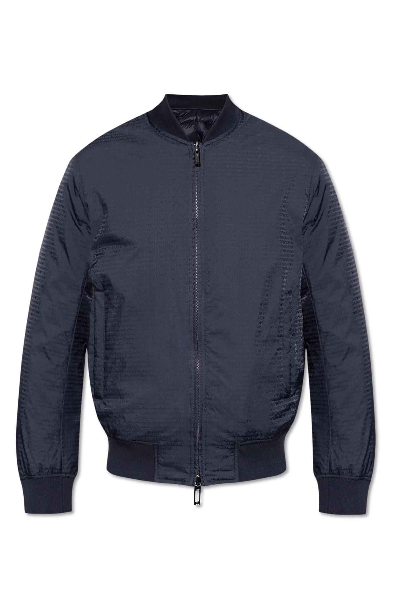 Emporio Armani Men's Nylon Bomber Jacket In Blue