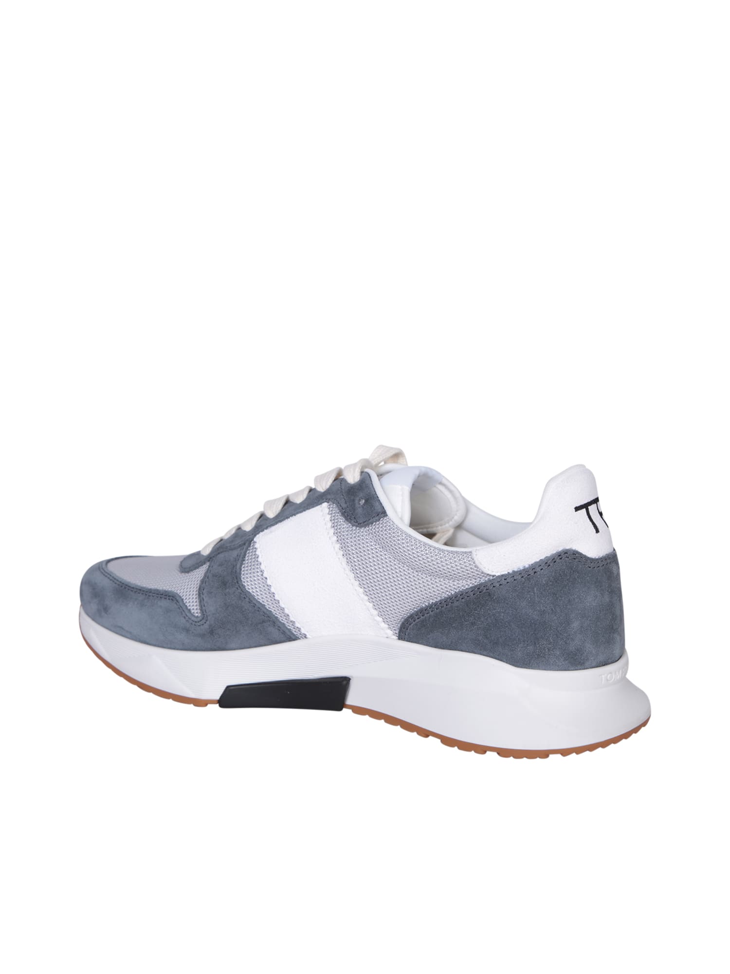 Shop Tom Ford Yagga White Sneakers In Blue