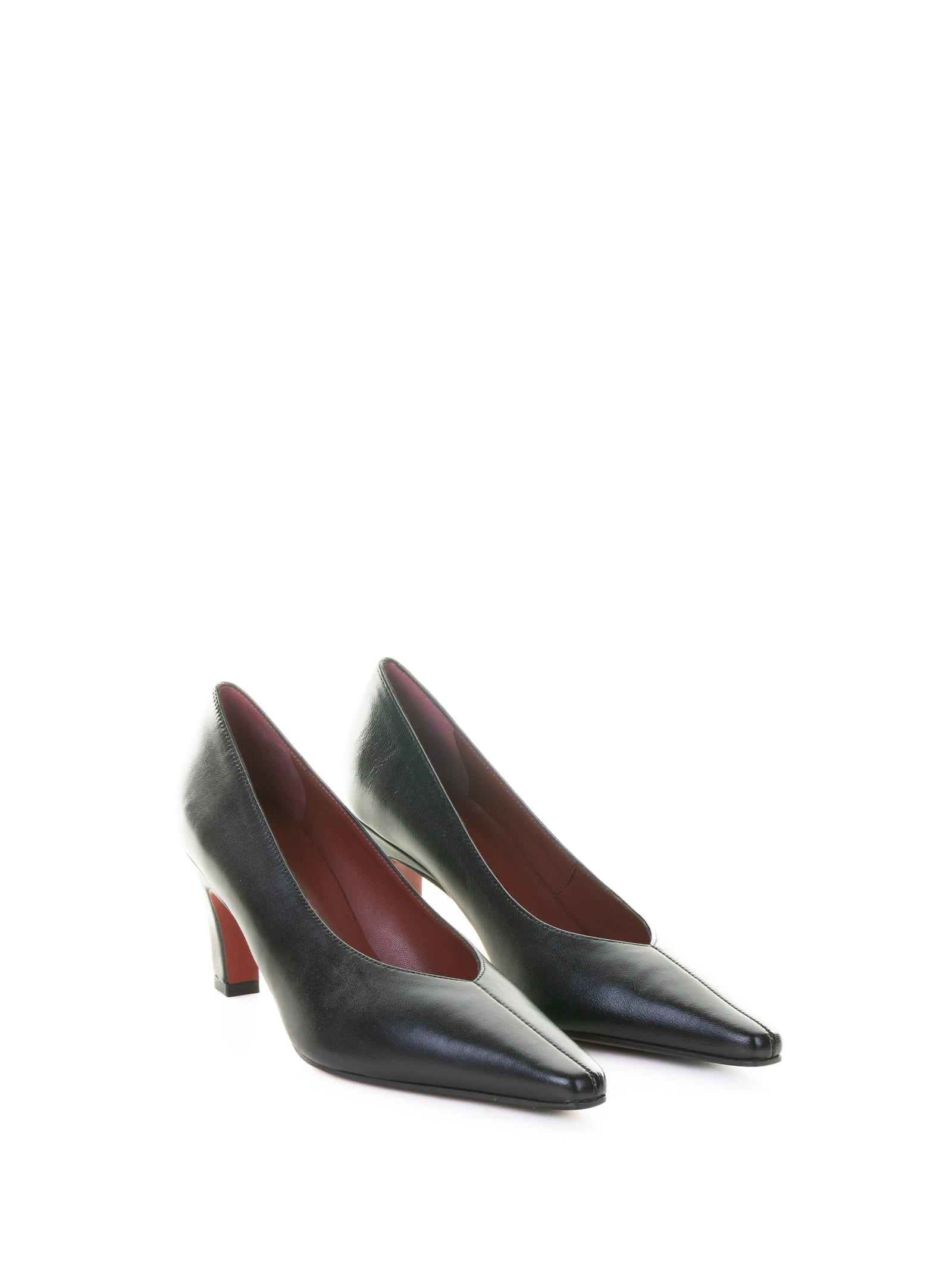 Roberto Festa 70mjm Pointed-toe Leather Pumps In Black