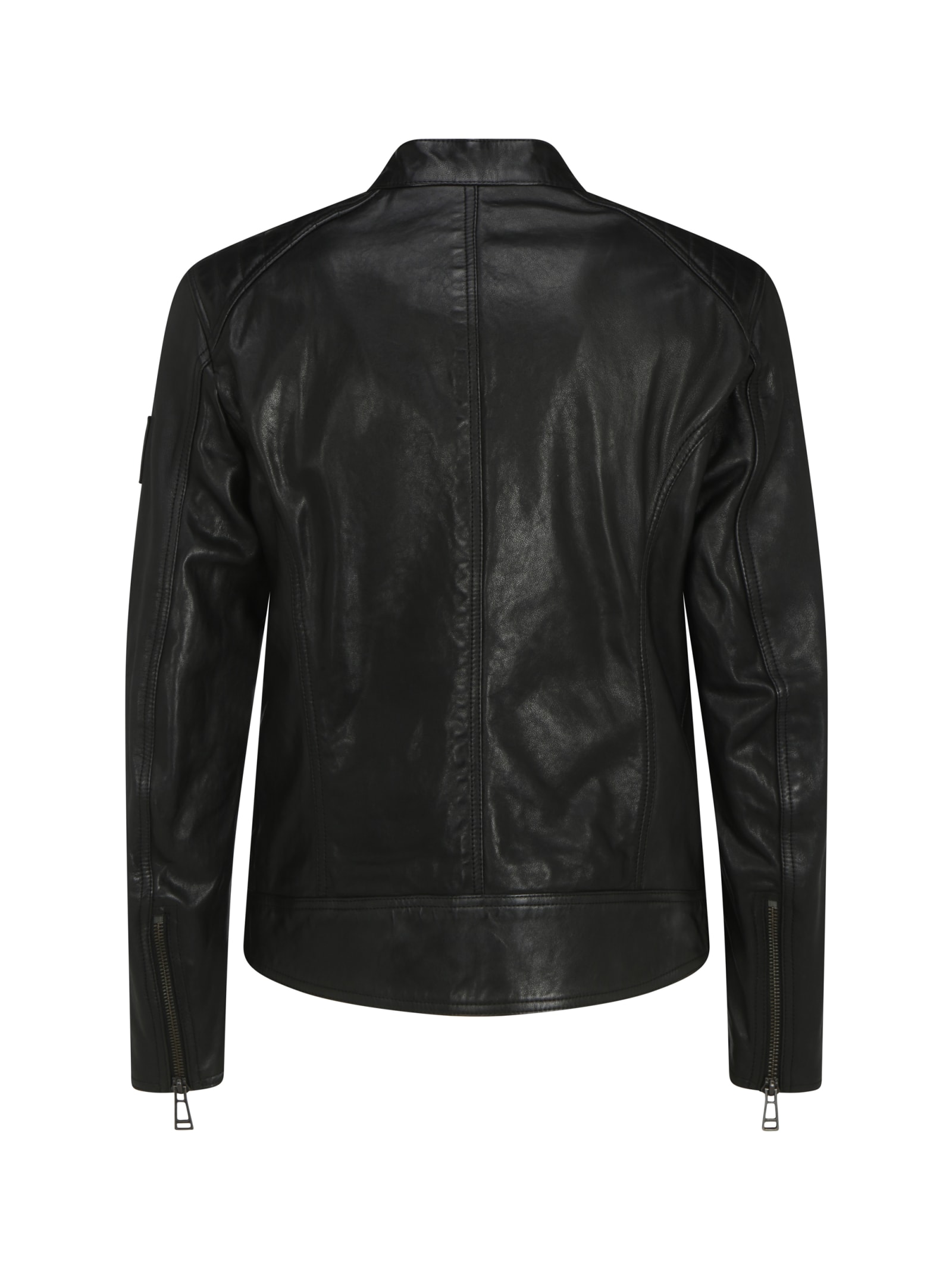 Shop Belstaff Lambskin V Racer Jacket In Black