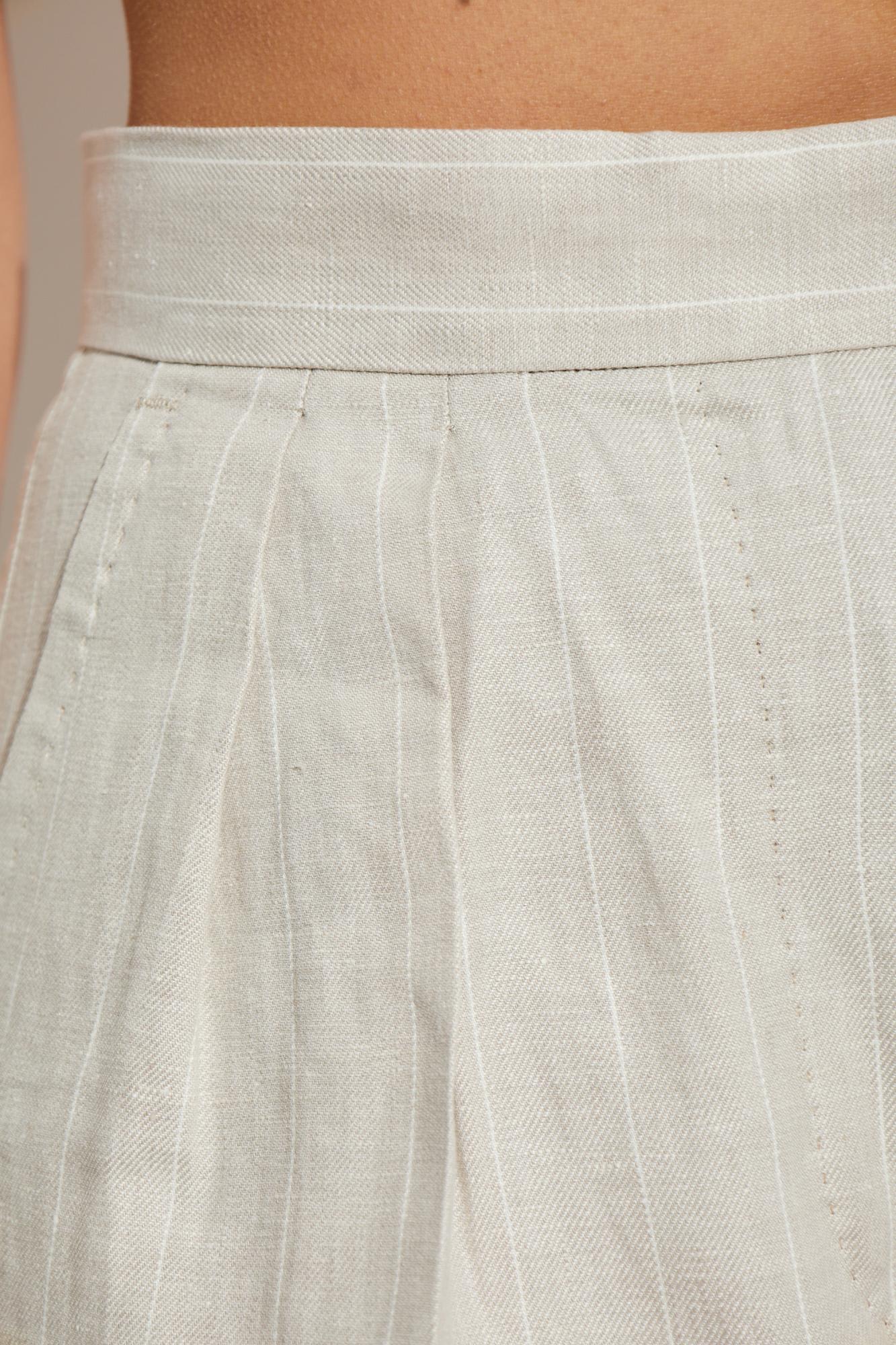Max Mara Rauche Linen Trousers In White