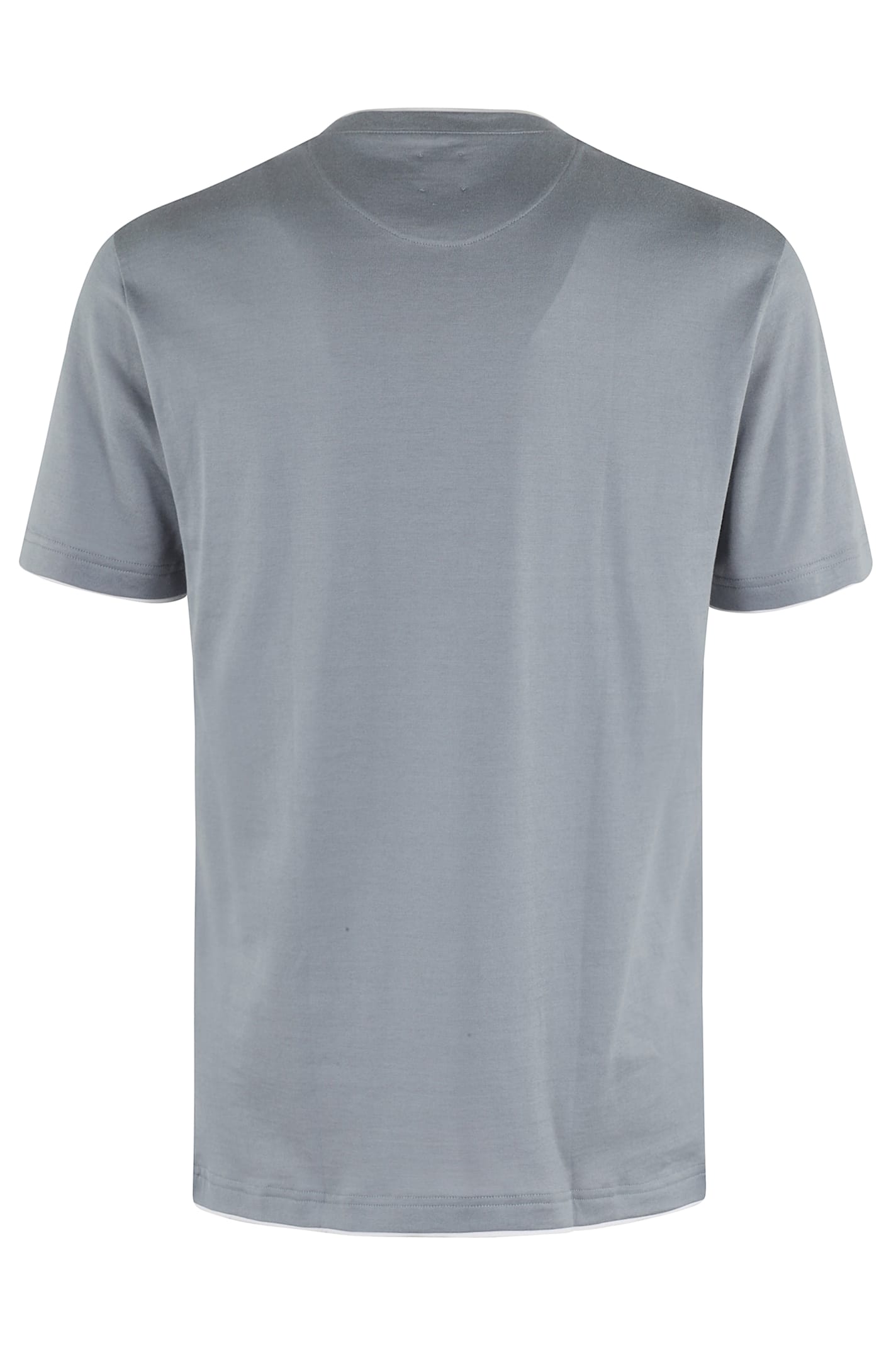 Eleventy Crew-neck Cotton T-shirt In Blue