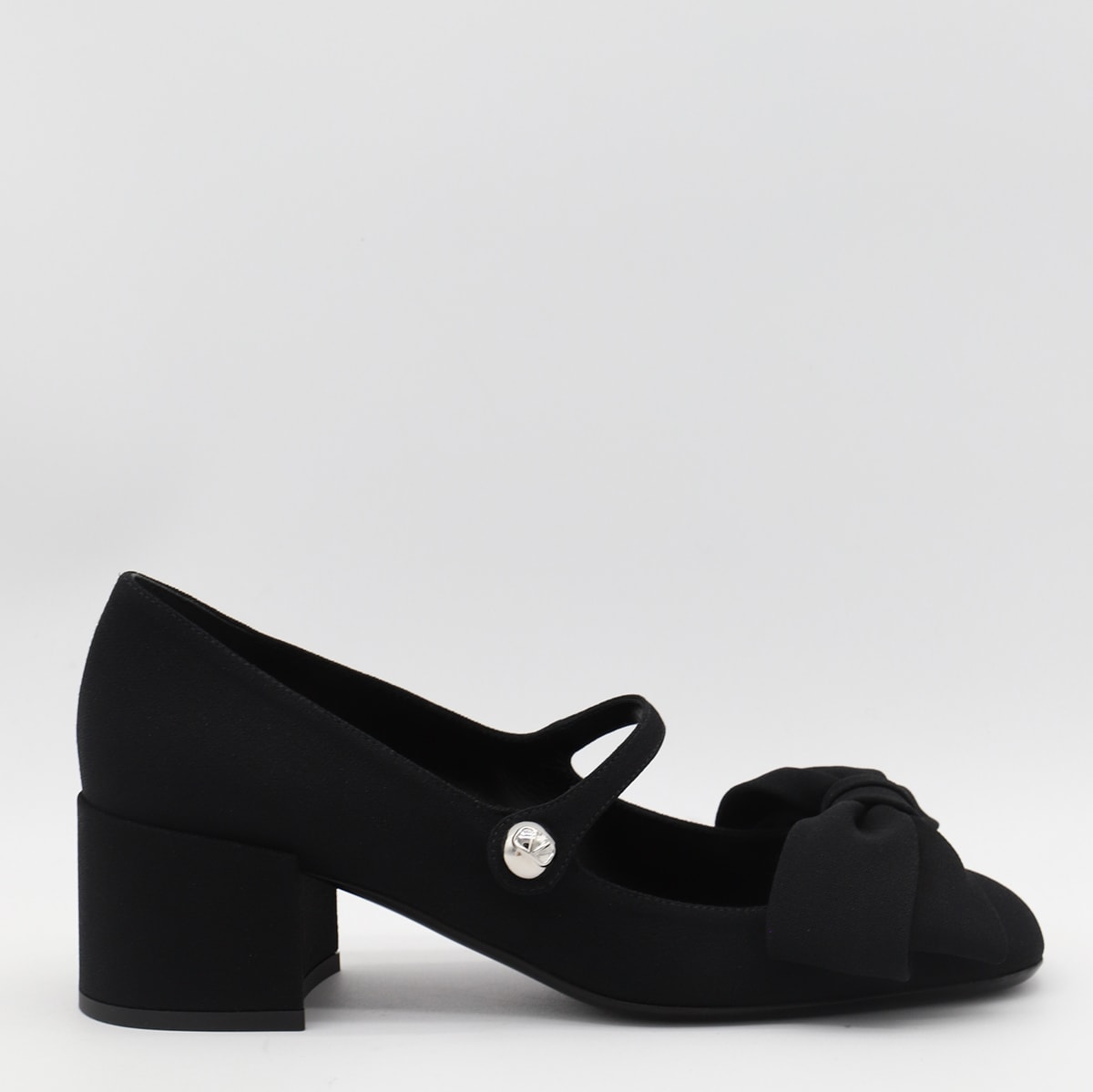 Valentino Mary Jane Block Heel Square Toe In Black