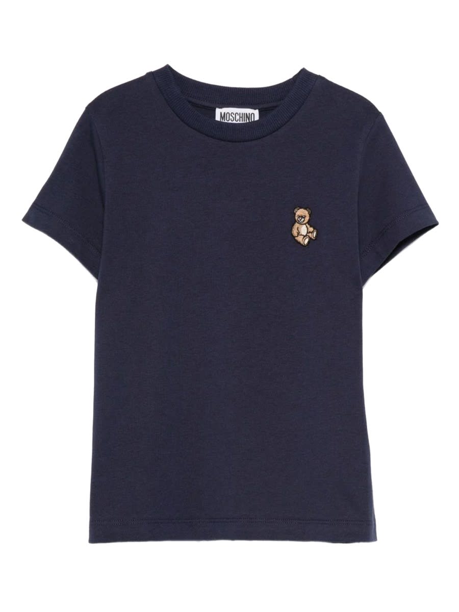 Moschino T-shirt With Logo In Blue