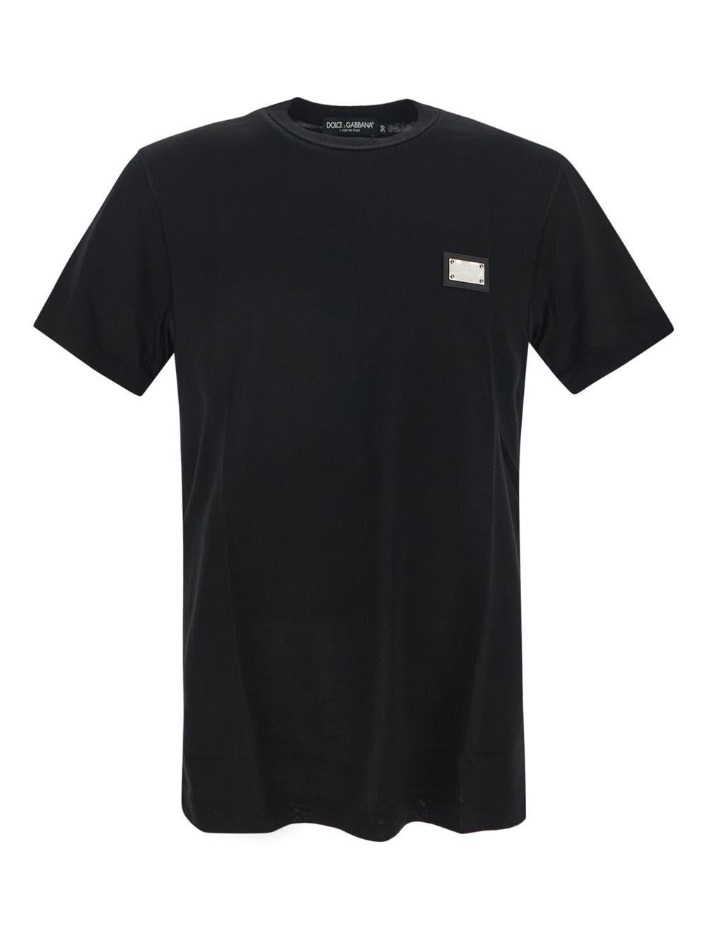 Shop Dolce & Gabbana Logo Plaque T-shirt In Black