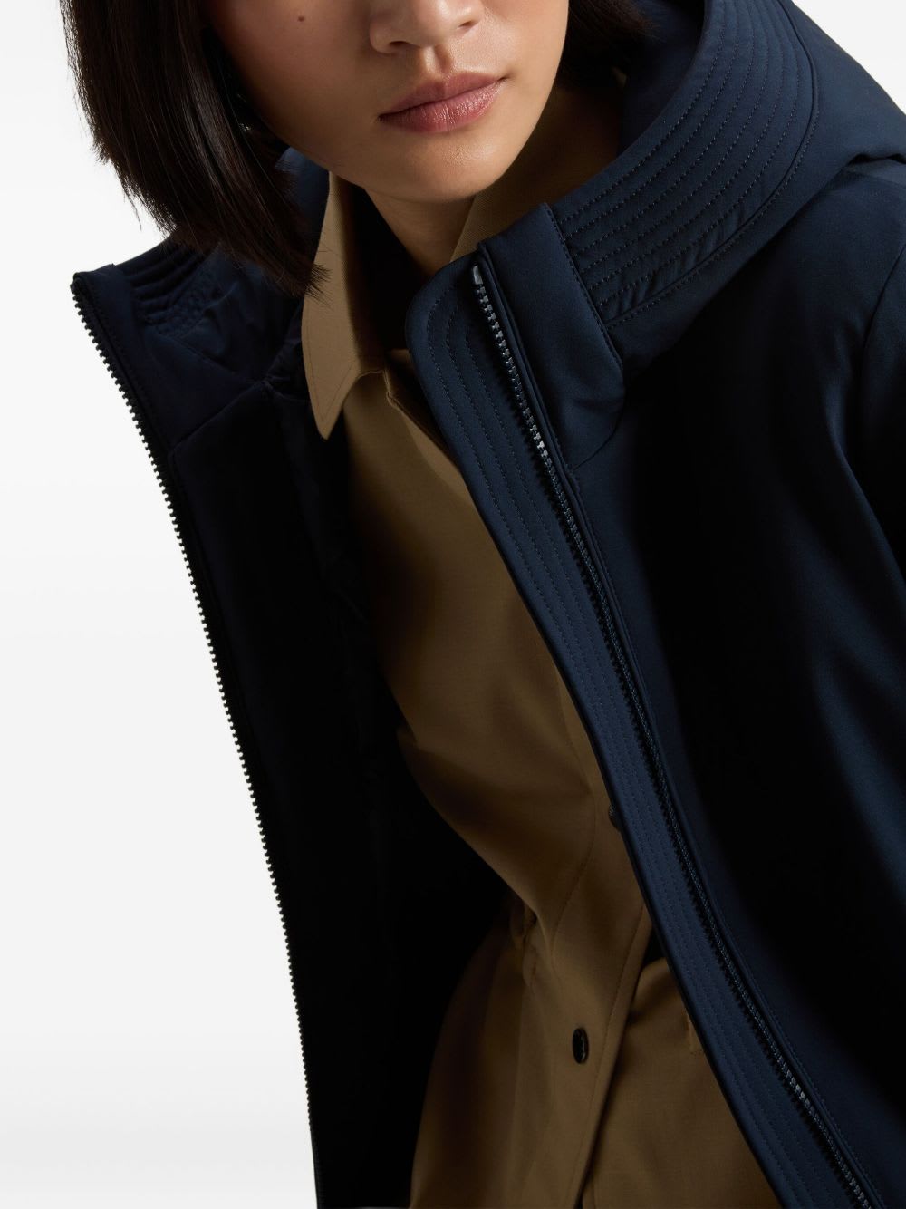 Woolrich Midi Parka Coat In Blue