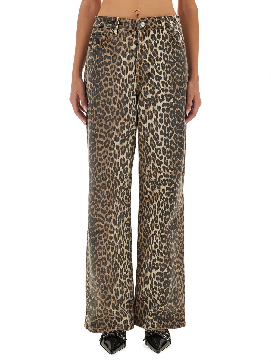 Shop Ganni Jeans Izey In Animalier