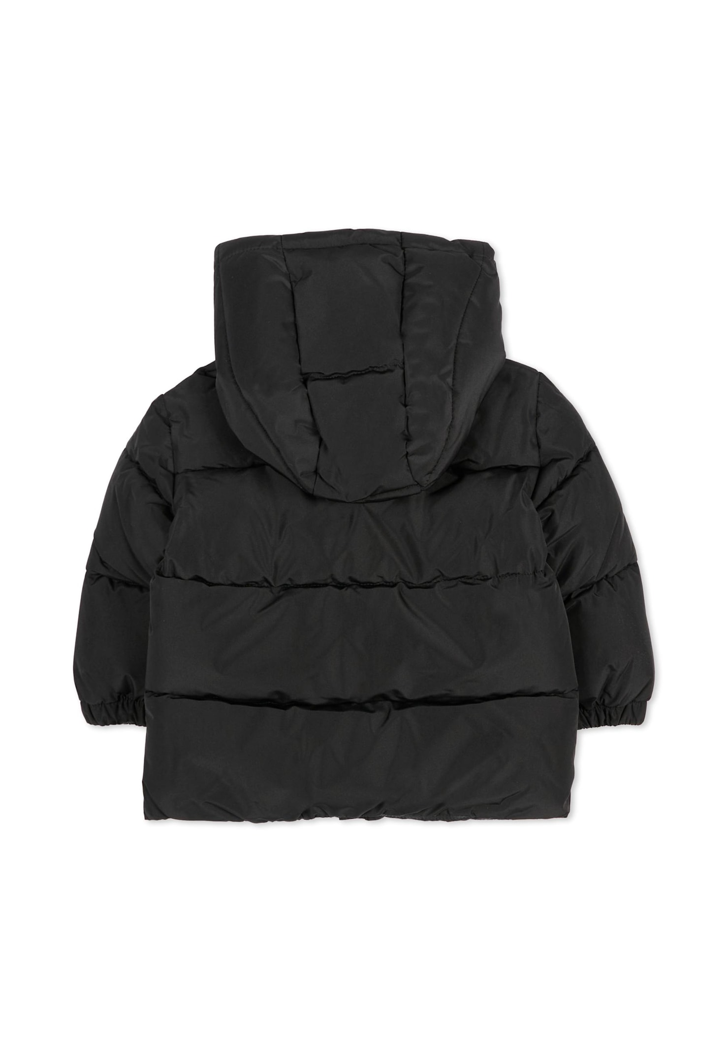 Hugo Boss Black Down Jacket For Baby Boy With Logo In Black